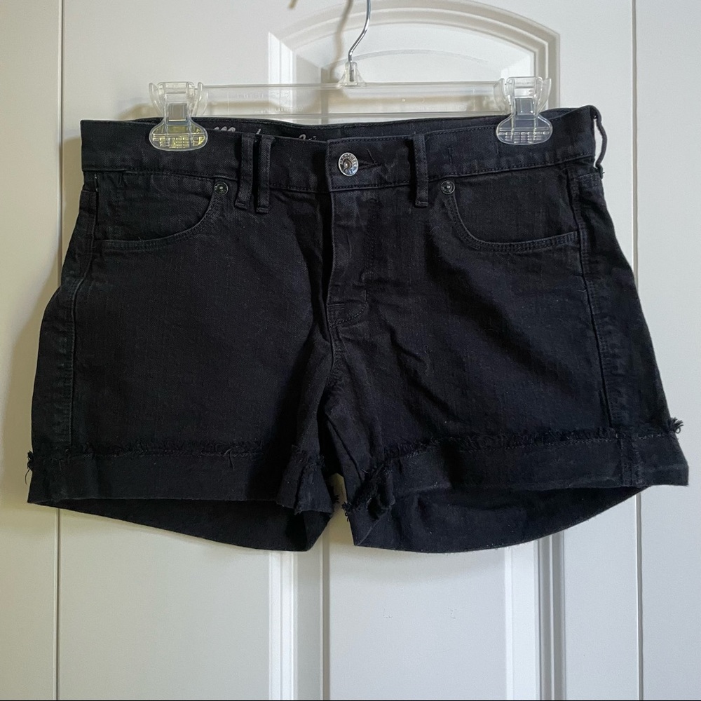 EUC Madewell black denim shorts sz26